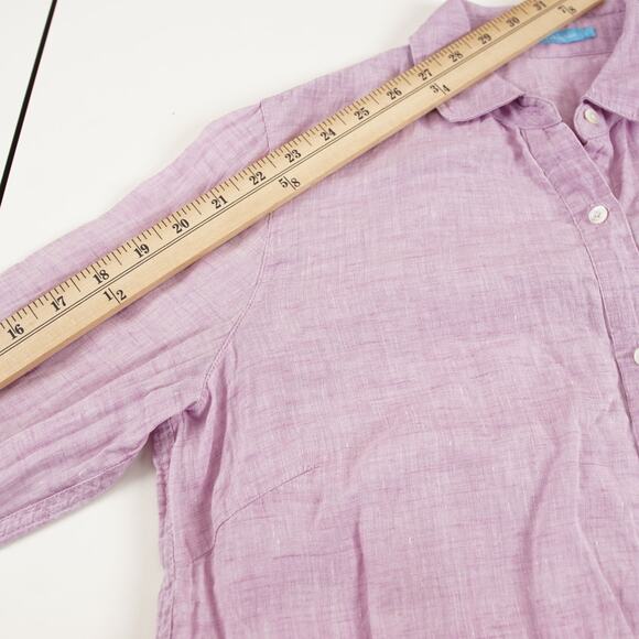 J McLaughlin Linen Long Sleeve Pink 100% Linen Button Shirt Womens Sz S - Picture 5 of 10